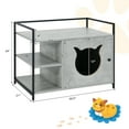 thumbnail image 7 of Infans Cat Litter Box Enclosure Hidden Litter Furniture Cabinet W/ 2-Tier Storage Shelf, 7 of 7