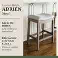 thumbnail image 2 of Maven Lane Adrien Backless Saddle Kitchen Stool, Reclaimed Oak, Set of 2, 2 of 6