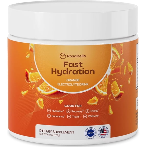 Rosabella Electrolyte Drink Powder, Orange, Zero Sugar, 30 Servings, 6.1 oz