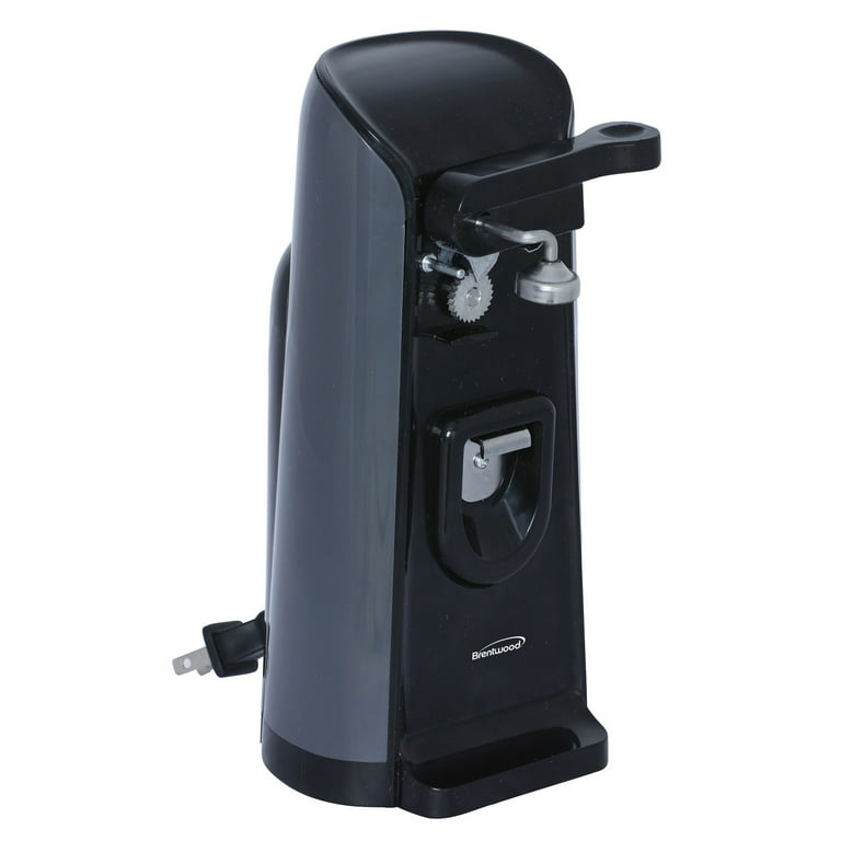 BRENTWOOD APPLIANCES Tall Electric Can Opener With Knife Sharpener & Bottle  Opener With 1,000-Watt Single Electric Burner