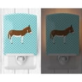 thumbnail image 2 of Miniature Mediterranian Donkey Blue Check Ceramic Night Light, 2 of 2