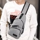 thumbnail image 3 of Sywqhk Bolso De Pecho De Tela Oxford Para Hombre, Con Cremallera, Informal, Cruzado, Para Teléfono, Para Cinturón (Gris) Sywqhk Para estrenar, 3 of 9