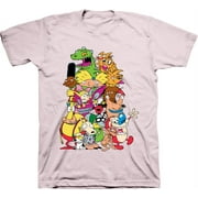 Mens Nickelodeon 90s Throwback Shirt - Retro Nick Group tee - Classic Nick Graphic T-Shirt (Soft Pink, Small)
