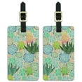 thumbnail image 1 of Succulent Cactus Aloe Plants Pattern Luggage ID Tags Suitcase Carry-On Cards - Set of 2, 1 of 3