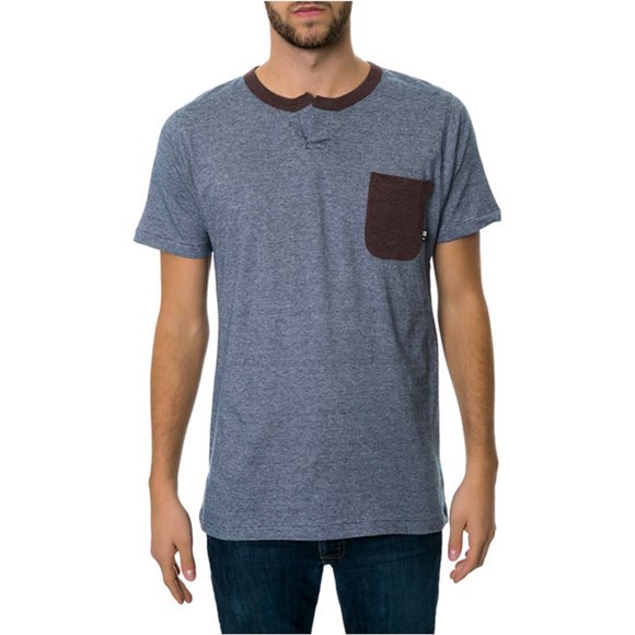 Fourstar Clothing The Ishod SS Crew Camiseta gráfica para hombre, azul, pequeña