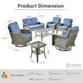 thumbnail image 5 of Ovios 7 Pieces Outdoor Patio Furniture Set High Back All Weather Wicker Conversation Set with Swivel Chairs & Coffee Table, Denim Blue, 5 of 9