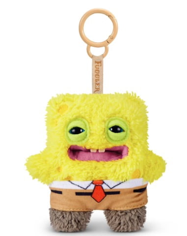 Fuggler SpongeBob 5-Inch Plush Keyring Set of 5 (Spongebob, Patrick, Squidward, Gary, Plankton) by ZURU - Funny Ugly Monster Stuffed Animal with Human-Like Teeth, Collectible Bag Charm