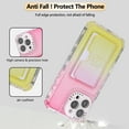 thumbnail image 3 of Allytechgroup Stylish Phone Case for Apple iPhone 14 Pro Max, Gradient Color Back Cover with Card Holder Anti-Scratch Protection TPU Slim Fit Rugged Wallet Case for iPhone 14 Pro Max, Pink+Yellow, 3 of 7