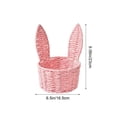 thumbnail image 3 of Paper Cord Woven Rabbit Ear Flower Basket, Handwoven Sturdy Easter Decorative Basket, Cute Multi-Purpose Floral Arrangement Gift Storage Bin for Home Party Holiday, 3 of 6