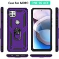 thumbnail image 3 of Moto One 5G Ace Case,with HD Screen Protector,FYBTO [Military Grade] Ring Car Mount Kickstand Hybrid Hard PC Soft TPU Shockproof Protective Case for FYBTO Moto One 5G Ace (Red), 3 of 5