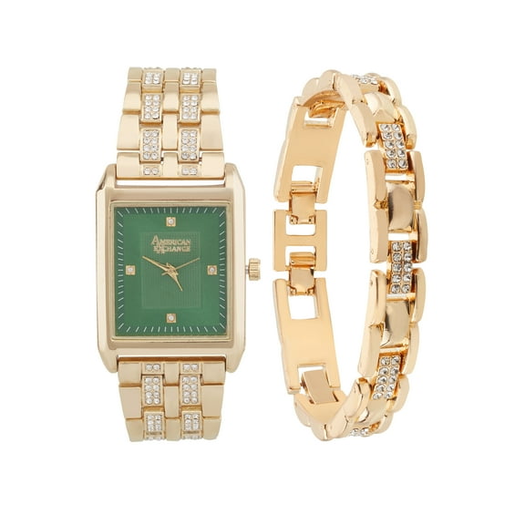American Exchange Men's Gold Watch & Bracelet Set
