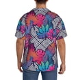 thumbnail image 5 of Wukai Tropical Leaves Men's Casual Short-Sleeve Button Down Shirt - Lightweight Summer Dress Shirt for Daily Wear-Large, 5 of 7