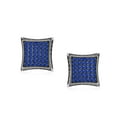 thumbnail image 2 of Bling Jewelry Mens Square CZ Stud Earrings for Men Black Blue White Sterling Silver 9MM Screw Back, 2 of 6