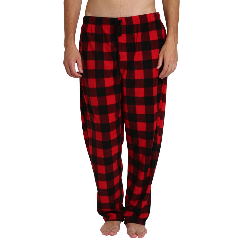 SLEEPHERO Adult Mens Fleece Big and Tall Pajamas Jammies Pants Black