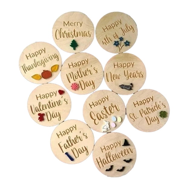 Tarjeta de hitos mensuales (10 tarjetas de registro de crecimiento) para recién nacidos (niño o niña) Felices fiestas