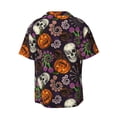 thumbnail image 6 of Daiia Halloween With Skull Men's Linen Shirts Short Sleeve Casual Shirts Button Down Shirt for Men Beach Summer Wedding Shirt-3X-Large, 6 of 6
