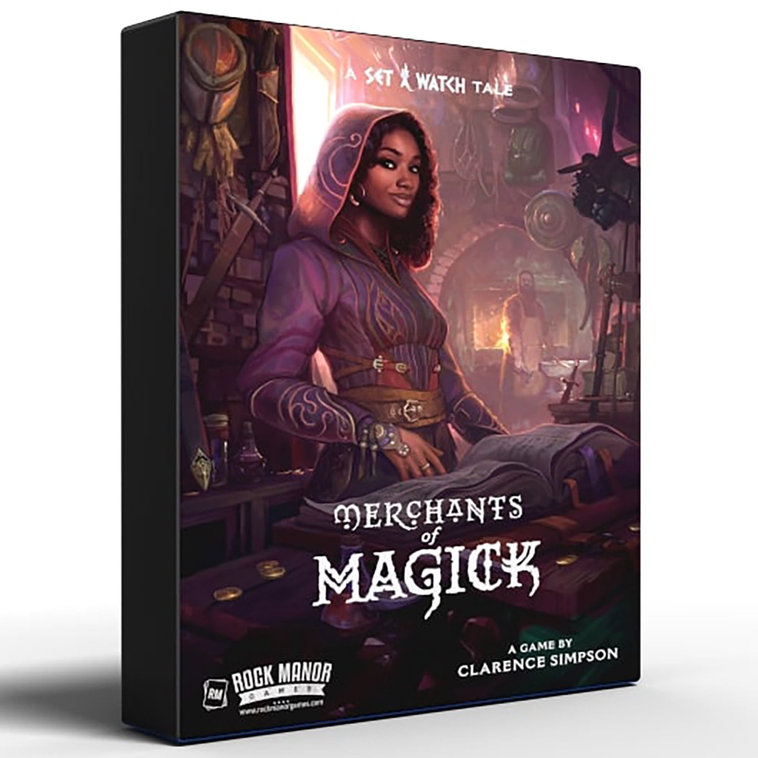 Rock Manor Games: Merchants of Magick - A Set A Watch Tale, Roll & Write Dice Board Game, Merchant Shop Crafting, Dark Fantasy, Ages 13+, 1-8 Players