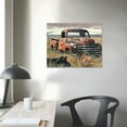 thumbnail image 4 of Shiartex  Rustic Old Pickup Trucks Wall Art Farmhouse Faux Window Canvas Country Scene Paintings Decor Trucks Picture Framed Modern Artwork Decor for Bathroom Bedroom Hanging 20x16in, 4 of 6