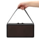 thumbnail image 4 of Altavoz Bluetooth portátil con subwoofer negro de madera D30 con correa de mano y cable de audio, 4 of 8