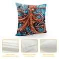 thumbnail image 4 of ONETECH Summer Pillow Covers Orange Octopus Cushion Case Vintage Octopus Blue Freshen Up Nautical Sea Sofa Couch Cushion Case for Patio Furniture Couch Tent Decorative Square Pillow Covers, 4 of 5