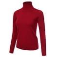 thumbnail image 2 of JJ Perfection Women's Stretch Knit Turtle Neck Long Sleeve Pullover Sweater with Plus Size, 2 of 4