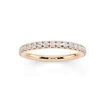 0.5 Ctw Moissanite Eternity Wedding Band for Women 14K Rose Gold Plated Silver Stackable Wedding Ring D Color, VVS1 Fine Jewelry Gift Size 9.5