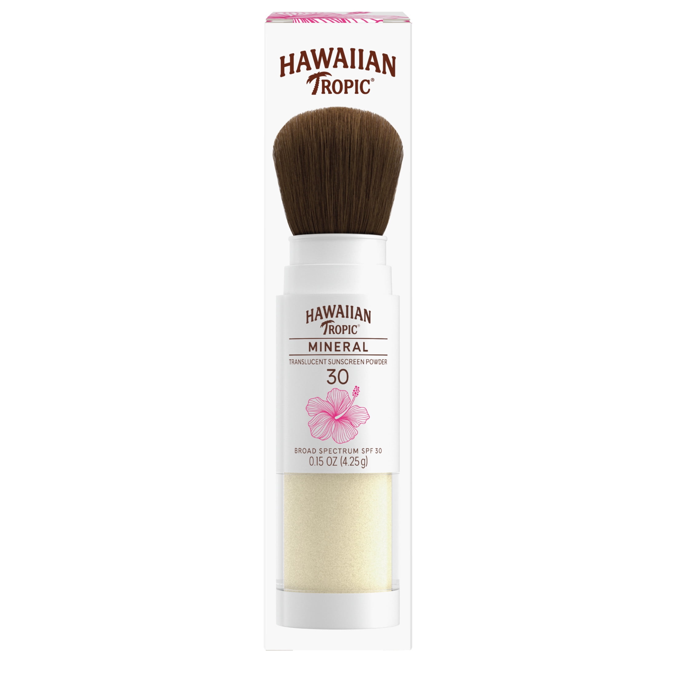 Hawaiian Tropic Mineral Powder Sunscreen Brush, SPF 30, 0.15 oz