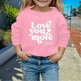 thumbnail image 2 of Hwmodou Girls Sweatshirt "Jesus Love You More" Crewneck Printed Long Sleeve Fall Winter Simple Athletic Top,3-14Y, 2 of 4