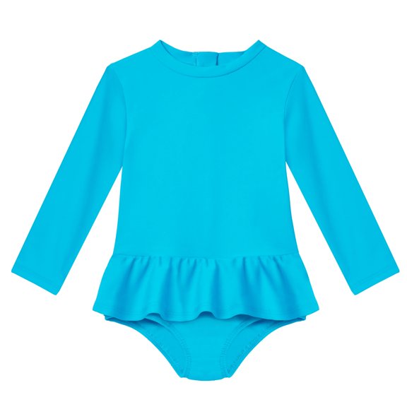 Infant and Toddler Girls UPF 50 Skirted One-Piece Swimsuit | Turquoise