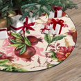 thumbnail image 3 of FMSHPON Pomegranate Branches Xmas Christmas Tree Skirt Stand Mat for Holiday Party Decoration Indoor Outdoor 36 inches, 3 of 3