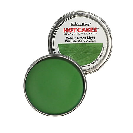 UPC: 0813043011076 | Enkaustikos Hot Cake Encaustic Wax Paint  1.5 oz. Tin  Cobalt Green Light