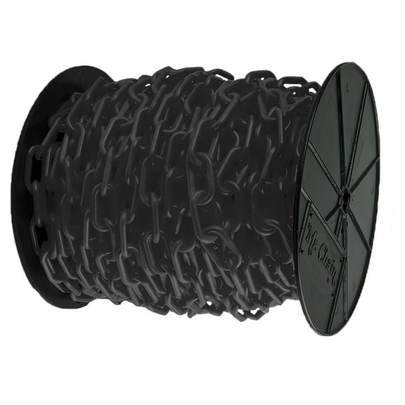 Black Plastic Chain Reel 3 IN Link 60 FT Lg