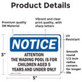 thumbnail image 2 of (2 Pack) Attention The Wading Pool Is For Children OSHA Notice Sign, 2 of 7