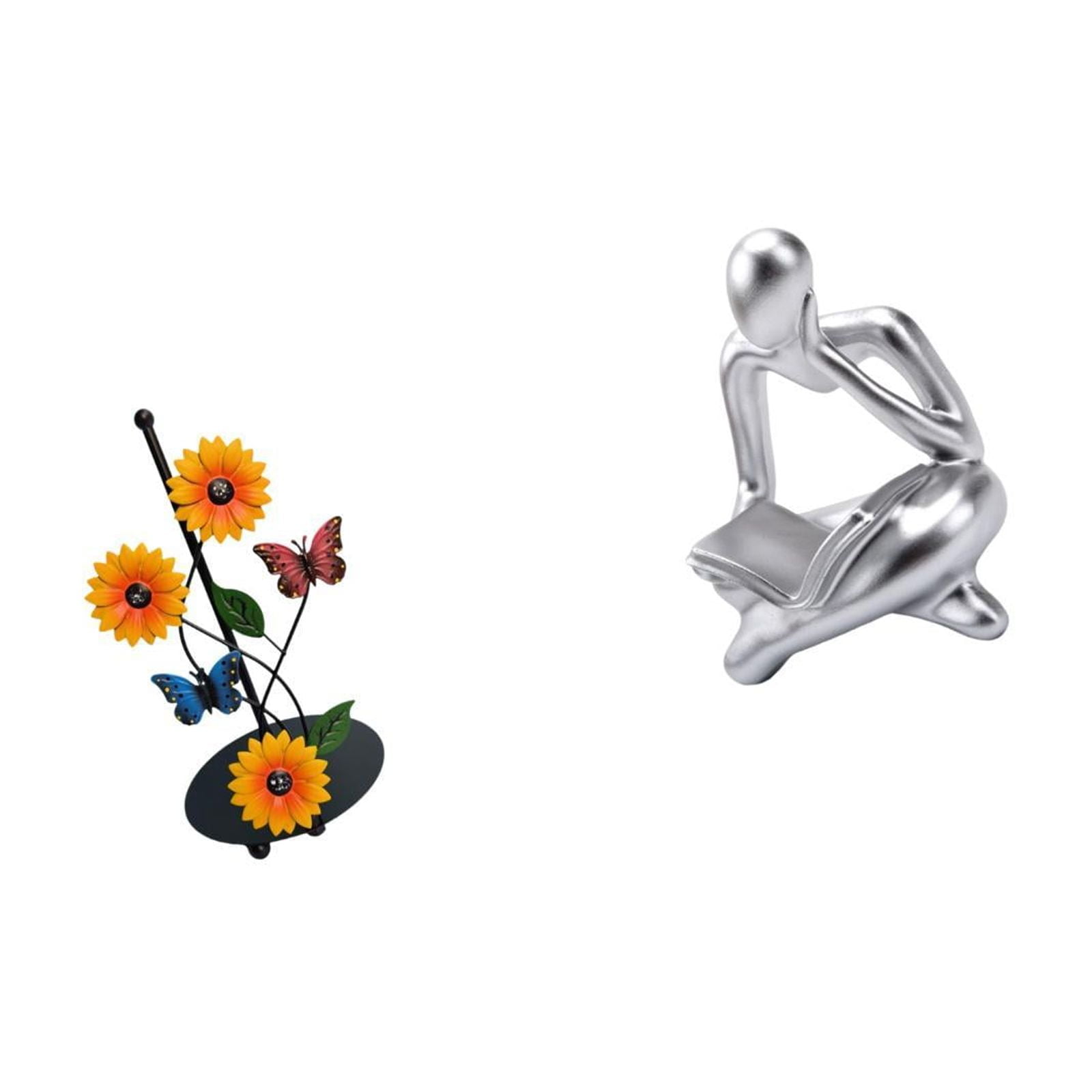 Fiocias Toilet Paper Holder Paper Towel Holder Countertop Kitchen Roll Holder Abstract Reader Figurine Iron Resin Modern Statue Suitable for Home Living Room