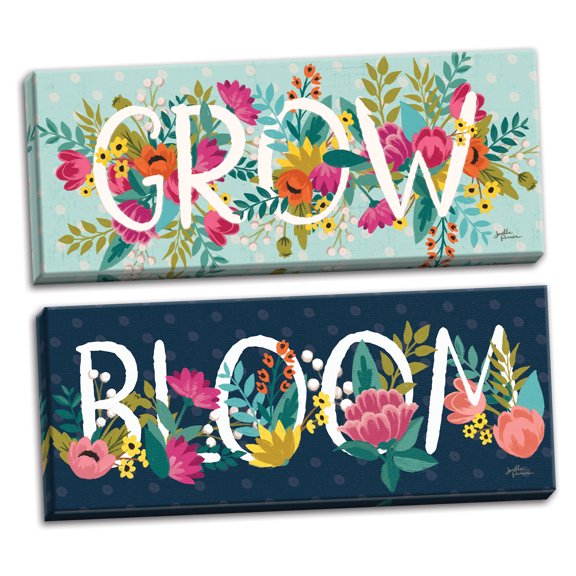 Gango Home Decor Contemporary Romantic Luxe XVI & VIII Pastel by Janelle Penner (Ready to Hang); Two 36x12in Hand-Stretched Canvases