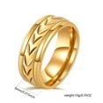 thumbnail image 2 of GY Yellow Gold Plated 8mm Titanium Steel Mens Ring Men Wedding Band Man Ring, 2 of 7