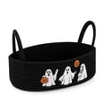 thumbnail image 5 of BSJJY Halloween Cotton Rope Storage Basket, Black Woven Organizer Ghost Pumpkin Embroidery with Handles, 12.99x5.91x3.94 Inch, 5 of 6