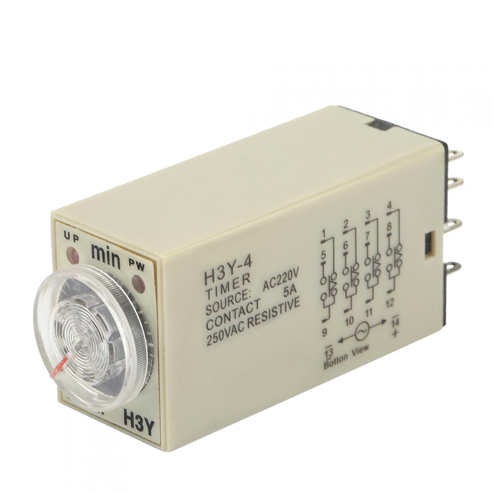AC 220V Delay Timer Time Relay 0~60 Minute AH3-3 & Base 