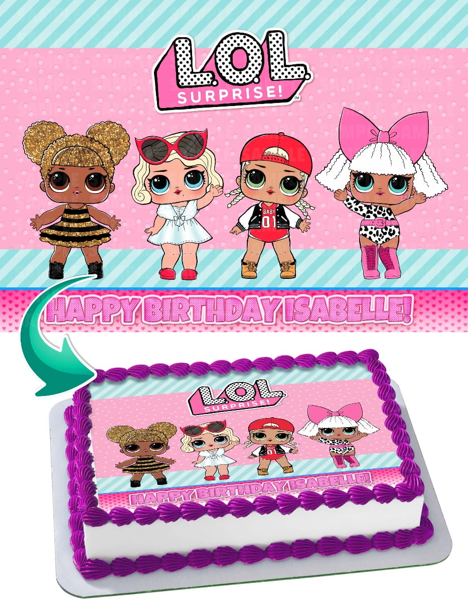 LOL Surprise Dolls Edible Cake Image Topper Personalized Picture 1/4