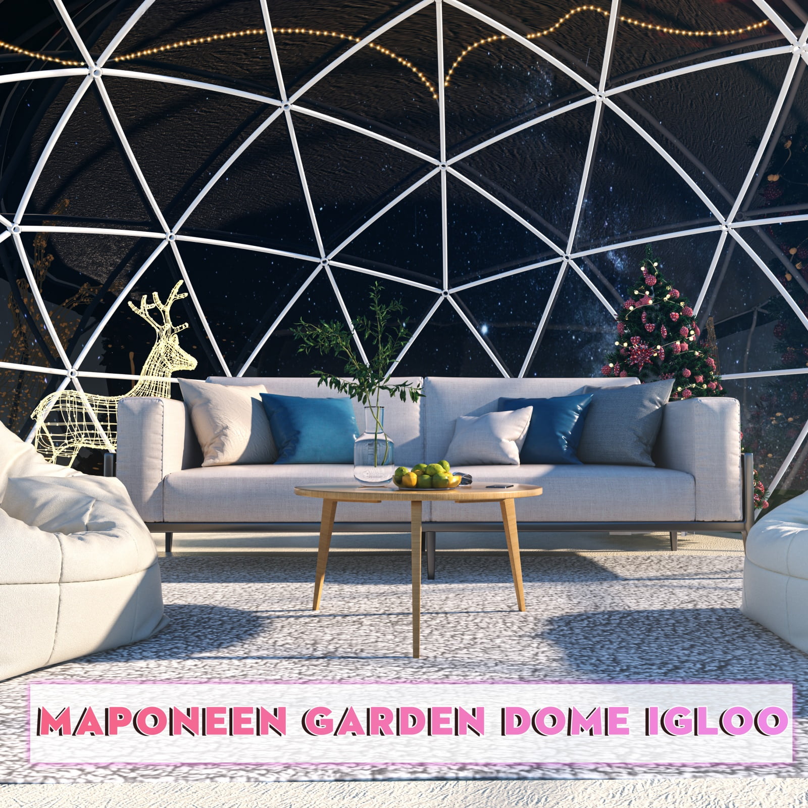 Vakiorn Garden Dome Tent 9.5x5.7 ft Outdoor Greenhouse 2-4 Person Waterproof Clear for Camping Party Wedding Christmas Green