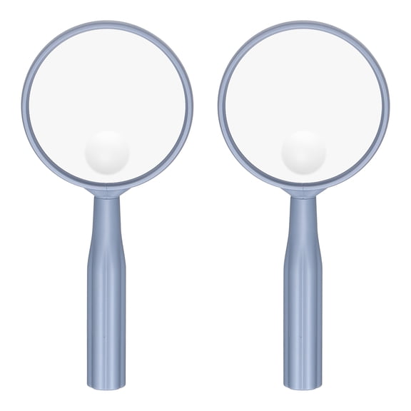 Uxcell 2 Pcs Handheld Magnifying Glass, 4X Reading Magnifying Glass, 73 mm Shatterproof Lens Non-Slip Handle for Seniors Book Newspaper Reading Nature Exploration Observation, Blue