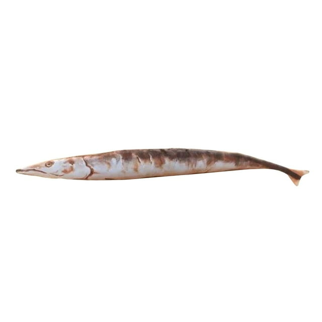 Poupée en Peluche Poisson Saury Grande Fidélité Poisson Réaliste en Peluche Couleur Vive Long et Mince Coussin Compagnon Simulation Poisson Poupée de Confort Jouets pour Bébé