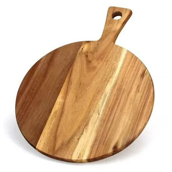 Acacia Wood Cutting board pizza tray - 16 Inch Round Cutting Board with Handle