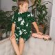 thumbnail image 3 of Balery Christmas tree green plaid Conjunto de Pijama Infantil de Manga Corta con Estampado – Ropa de Dormir de Algodón Suave-X-Large, 3 of 4