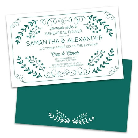 Green Leaves Personalized Rehearsal Dinner