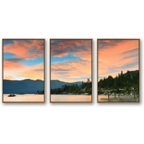 IDEA4WALL 3 Piece Framed Canvas Wall Art for Living Room, Bedroom Lake Tahoe Canvas Prints for Modern Home Decoration Ready to Hang