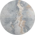 thumbnail image 2 of Addison Rugs Mayfield Premium Machine Washable Transitional Abstract Gray Round Rug, 8' X 8' Machine Washable Transitional Abstract Gray Oversized Sherpa Throw Blanket, 2 of 6