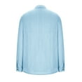 thumbnail image 4 of gakvbuo Cotton Linen Henley Shirts For Men Summer Tops Baggy Casual Long Sleeve Loose Fit Summer Beach Blouse Shirt Wedding Yoga Shirt Hawaii Hippie Button Down T-Shirt For Men, 4 of 5
