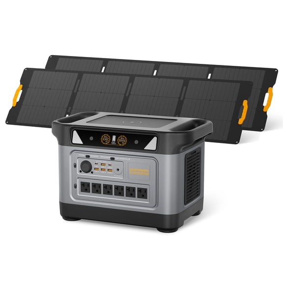 UDPOWER S1000Pro Portable Power Station with 240W Solar Panel | 2200W (3000W Surge) Pure Sine Wave AC Max 500W Solar Input | UPS Backup for Home, RV & Emergencies | UL2743 Certified