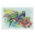 thumbnail image 1 of Parrot Cutting Board, Faded Flowers and Love Parrots Botanical Flora with Romantic Orchids Wings Boho Art, Decorative Tempered Glass Cutting and Serving Board, Large Size, Multicolor, by Ambesonne, 1 of 1